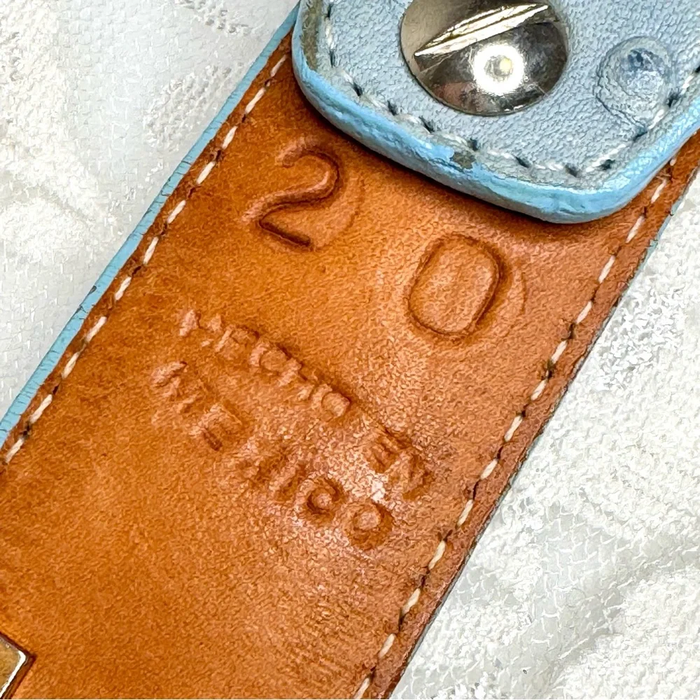 Vintage Kids Leather Western Belt Gold Medallion Buckle Ostrich Mexico Rodeo 20